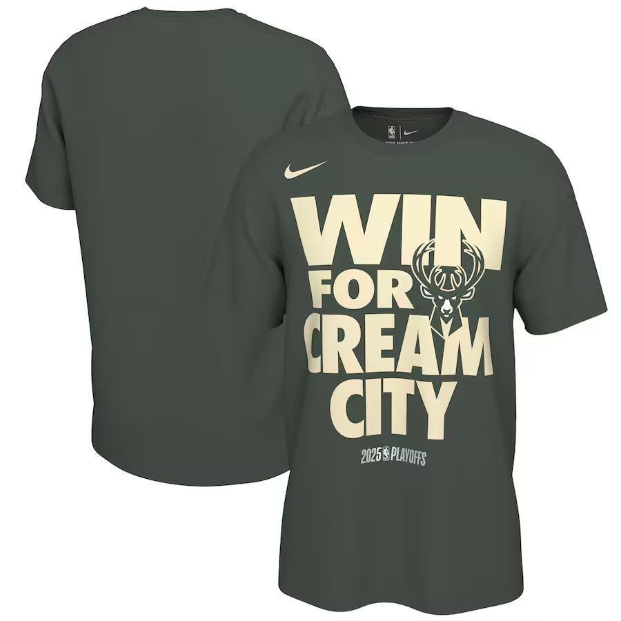 Men 2025 Milwaukee Bucks NBA playoff T-shirt->orlando magic->NBA Jersey